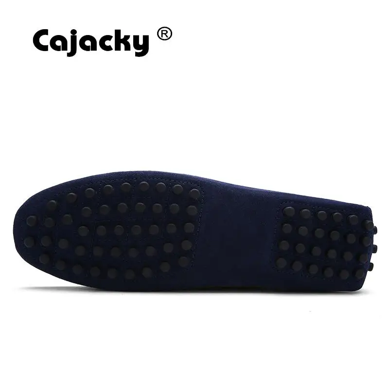 Cajacky/мужские лоферы из коровьей замши; большие размеры; итальянская дизайнерская мужская кожаная повседневная обувь; Мокасины без застежки; Hombre; 8 цветов