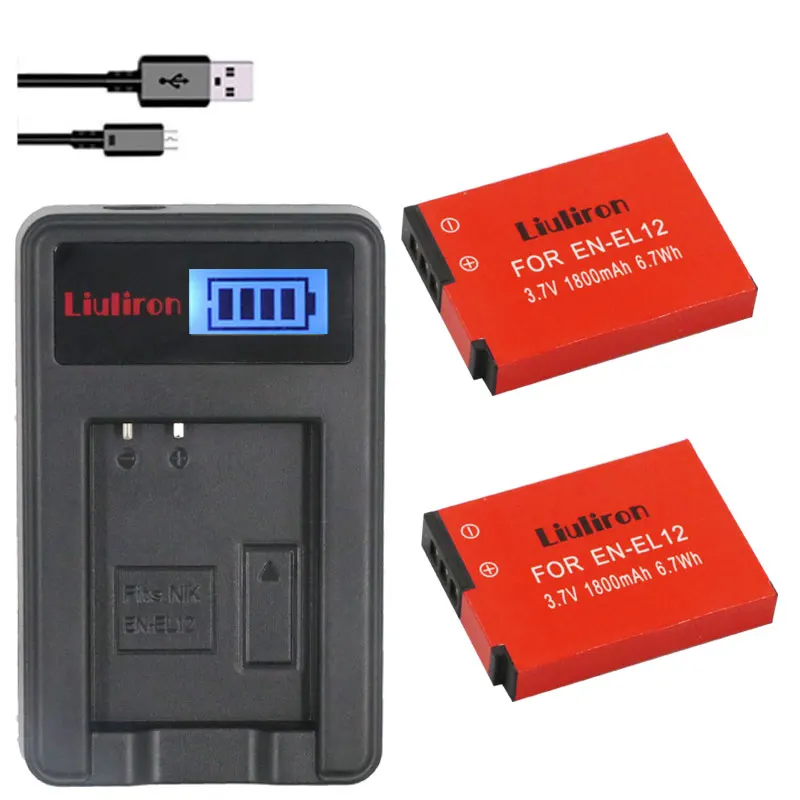 

1800mAh EN-EL12 EN EL12 Battery for Nikon CoolPix S610 S610c S620 S630 S710 P300 P310 P330 S6200 S6300 S9400 S9500 L15