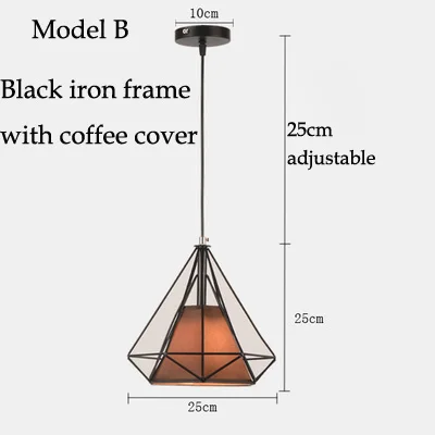 Ретро скандинавский ресторан люстра из кованого железа индивидуальный промышленный стиль креативная люстра освещение люстра для гостиной - Цвет корпуса: Model B with LED