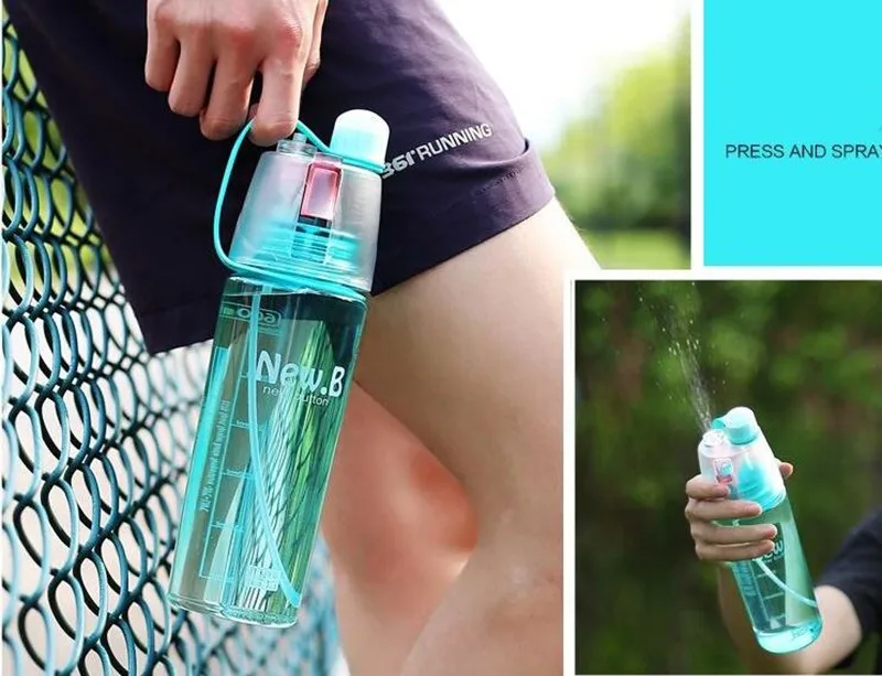 Креативная Спортивная бутылка для воды с распылителем, профессиональная Спортивная бутылка для спорта на открытом воздухе, тренажерного зала, rociar agua deportes