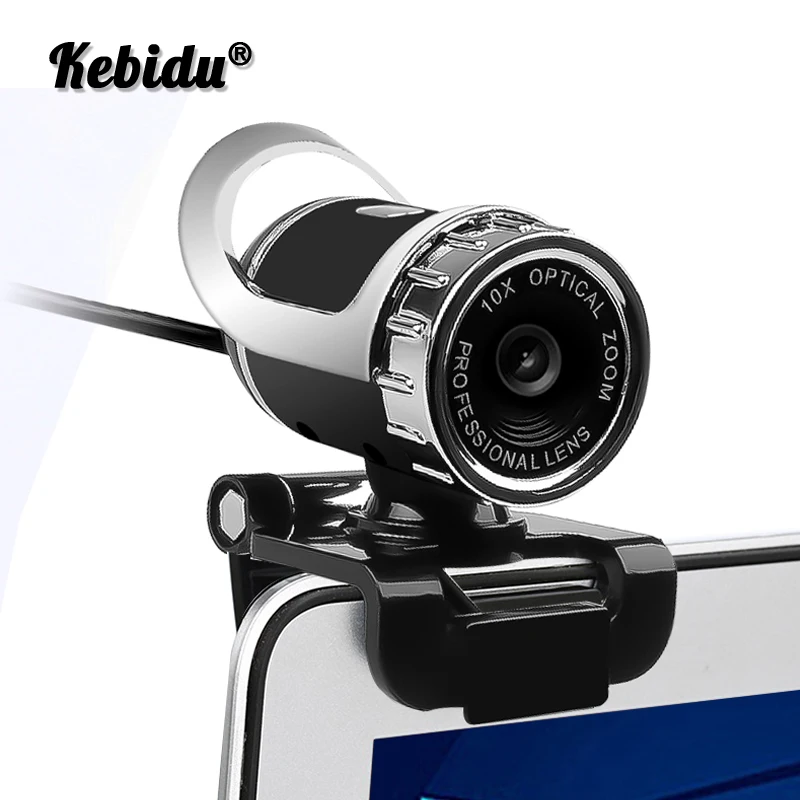 

Kebidu Web Camera Glass Lens Webcam USB 12 Megapixel High Definition Camera Web Camera 360 Degree MIC Clip-on For PC Computer