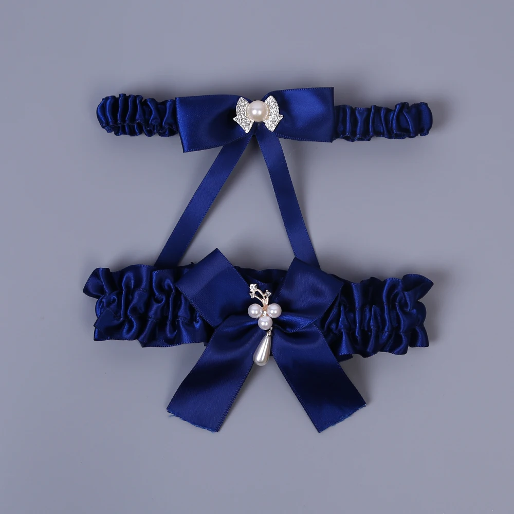 2 шт./компл. Свадебная подвязка темно-синего цвета вышивка цветок сексуальные подвязки для женщин/женское свадебное кольцо на бедро Свадебные Подвязки для ног
