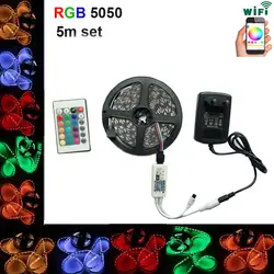 SMD RGB светодиодный полосы света 5050 2835 DC 12 В водонепроницаемый светодиодный ленты светодиод гибкая лента контроллер Wi-Fi адаптер комплект