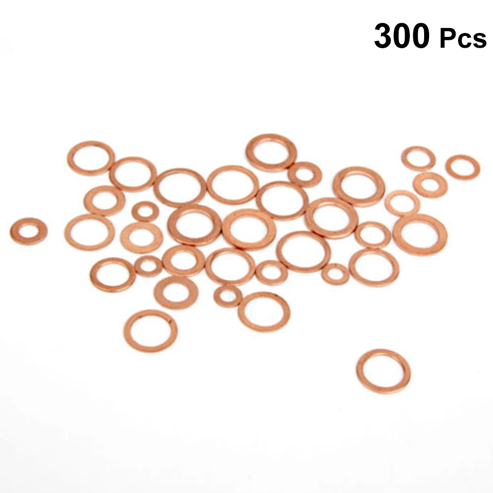 300 шт медные кольца ассортимент уплотнительные кольца медные шайбы Размер M5 до M20 аксессуары
