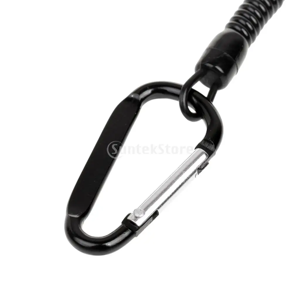 High Quality Fishing Lanyard Kayak Boat Rope Pliers Secure Retractable Coiled Tether with Carabiner