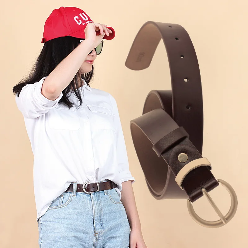

90-110cm Women's Leather Belt Needle Buckle Casual Wild Ladies Belt Retro Fashion brown Decorative Jeans Belt woman