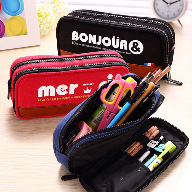 New Large Pencil case for School Girls Boys multifunction pencil box