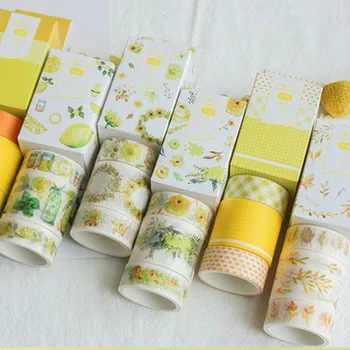 

3pcs/Box Kawaii Beautiful Summer Lemon DIY Adhesive Masking Tape Unicorn Flower Paper Lable Sticker Book Decoration Tapes