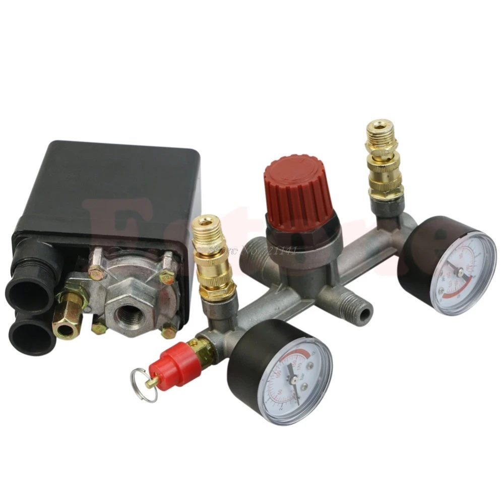 

REGULATOR HEAVY DUTY Air Compressor Pump Pressure Control Switch + Valve Gauge