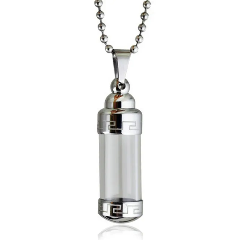 

America Titanium steel dumbbell pendant bottle necklace ladies sweater Stainless Steel chain pendant Necklace for Women&men