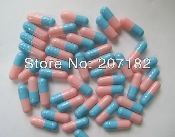 10,000 шт./упак.) Размеры 0# синий/розовый цвет твердых желатиновых капсул, пустые капсулы- Топ& Bottom отдельно