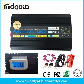 

MDAOUD 3200W/6400W PEAKING INVERTER CONVERTER 12V/24V DC To 110V/120V/220V/230V AC Pure Sine Wave OUTPUT