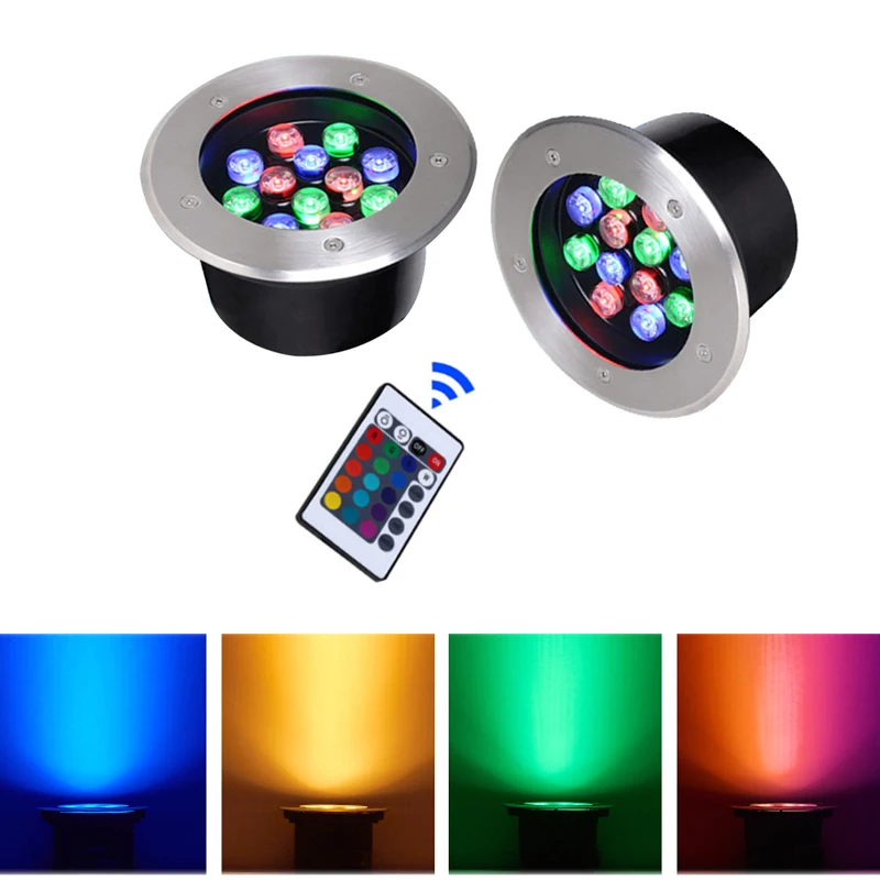 RGB с пультом дистанционного управления LED подземный свет 9W12W led напольная лампа
