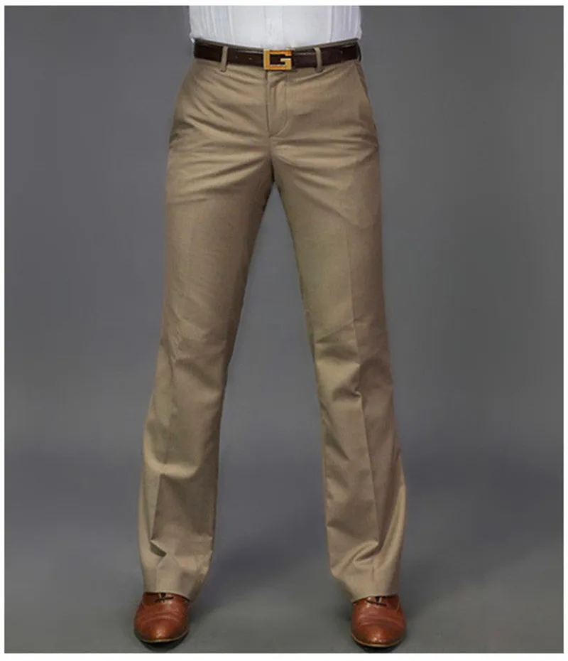 Новые расклешенные брюки мужские летние прямые брюки от костюма британские свободные брюки для отдыха деловые штаны для мужчин Размер 28-37