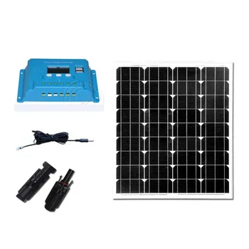 

Solar Panel Kit 12V 70W Solar Charge Controller 10A 12V/24V Z Bracket PV Cable Portable Charger Caravan Camping Motorhome Boat