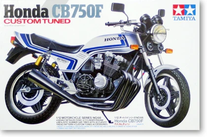 

Tamiya 1/12 Scale Motorcycle Series Custom-tuned Hondas CB750F Scale Model Kit #14066