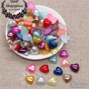 

500pcs 6mm Resin ABS Heart Imitation Pearl Beads(No Hole) DIY Jewlelry/Phone/Laptop Decoration
