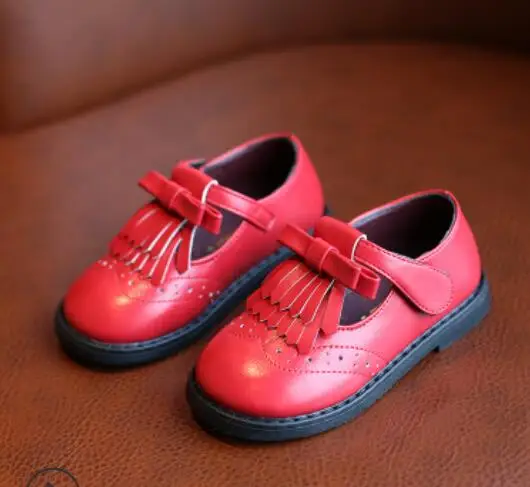 Детская обувь, новая детская летняя кожаная обувь для маленьких девочек, обувь принцессы для девочек 1, 2, 3, 4, 5, 6, 7 лет, новинка - Цвет: wine red