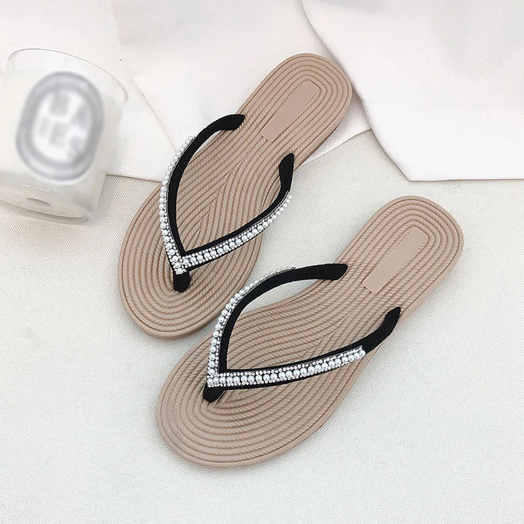 

Bohemian Women's Ethnic Style Flip Flops String Bead Clip-toe Beach Slipper Non-slip Outdoor Female Fashion Shoes Buty Damskie30