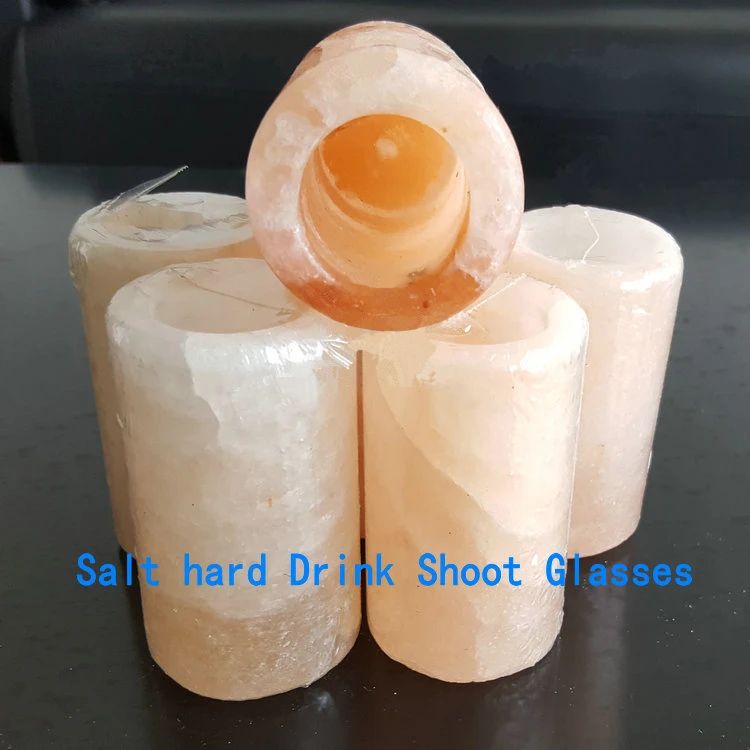 Natural Crystal Himalayan Salt Hard Drink Shoot Glasses, Hand Carved, 7