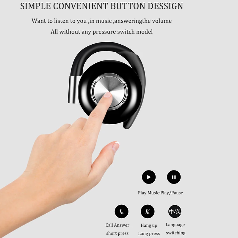 TWS Bluetooth наушники Беспроводные спортивные вкладыши True Wireless Twins Ear hook с