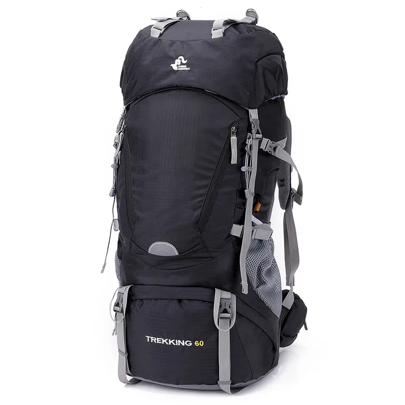 60л уличный спортивный рюкзак, походные сумки, альпинистский рюкзак для мужчин и женщин, походная дорожная сумка Mochila с дождевиком XA29WA - Цвет: Black