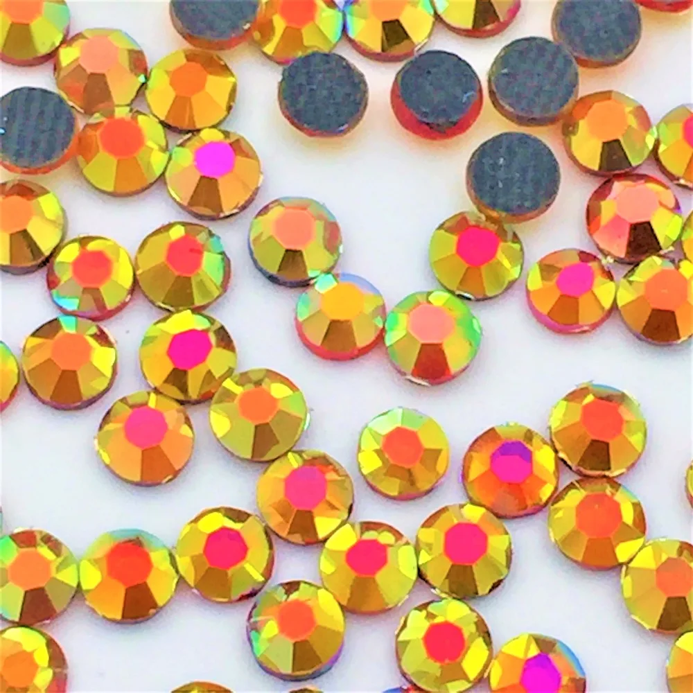 

Newest orange AB strass 1440pcs/bag Appliques Nail art crystal garment accessories iron on shoes cloth crystal Rhinestones