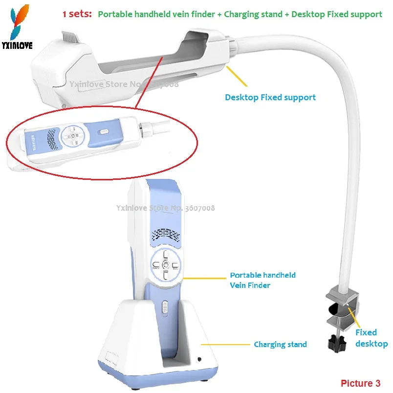 

2019 New Mobile support /Fixed support/ handheld vein finder vein locator infrared /vein veiwer YX-VS400