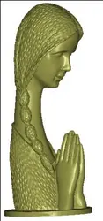 3D модель рельефного для ЧПУ в STL формат файла красивая девушка