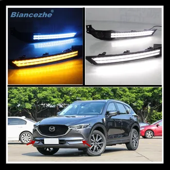 

For Mazda CX-5 CX5 2017 2018 Flowing Turn Signal Relay Waterproof Car DRL 12V LED Daytime Running Light Fog Lamp Decoration