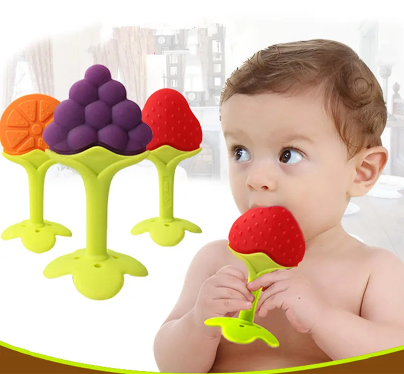 1Pc Silicone Fruit Shape Infant Teether Toys Toothbrush Food Grade