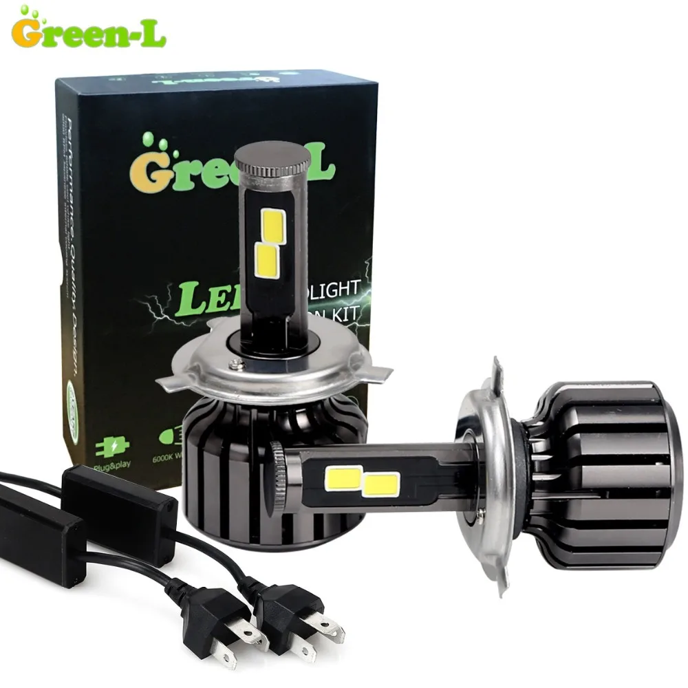  Play & Plug 90W 9000LM Double COB LED Motorcycle Car Head Fog DRL Headlight Kit Lamp Light 12V H1 H3 H4 Hi/Lo H7 H11 H13 9007 