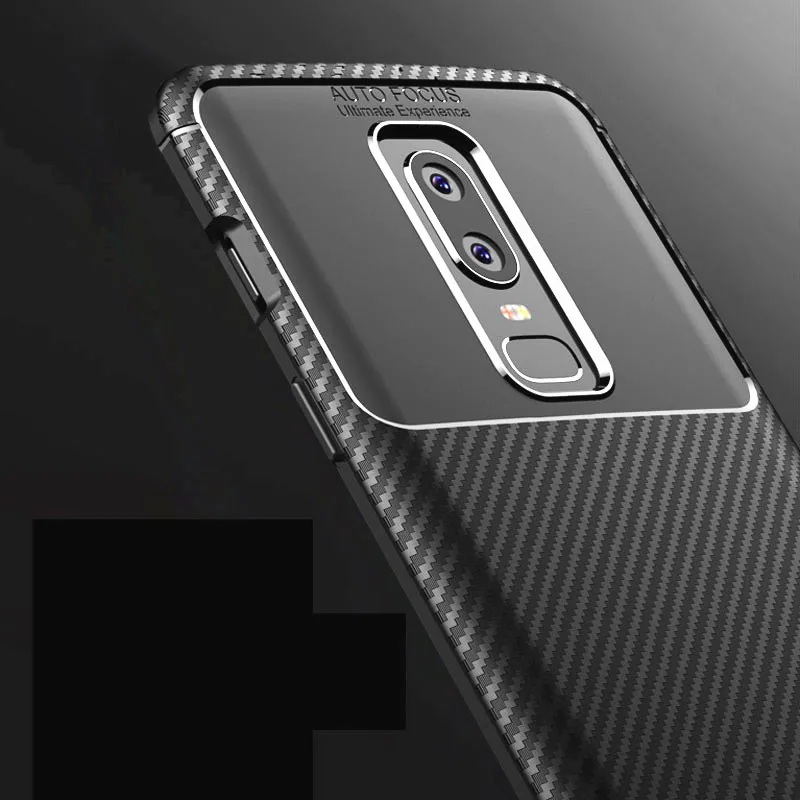 cheap Phone Case For OnePlus 6 6T Carbon Fiber Soft Silicone TPU Anti Knock Protective Back Cover For One Plus 7 Pro Matte Cases