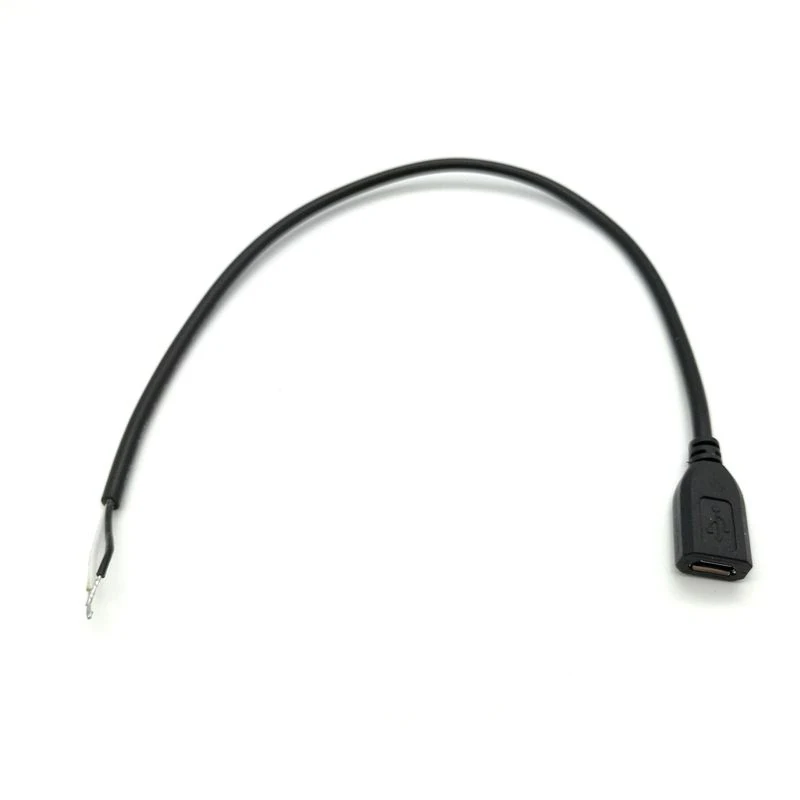 

100pcs Micro USB 2.0 A Female Jack Android interface 4 Pin 2 Pin 4 Wire Data Charge Cable Cord Connector DIY around 30cm