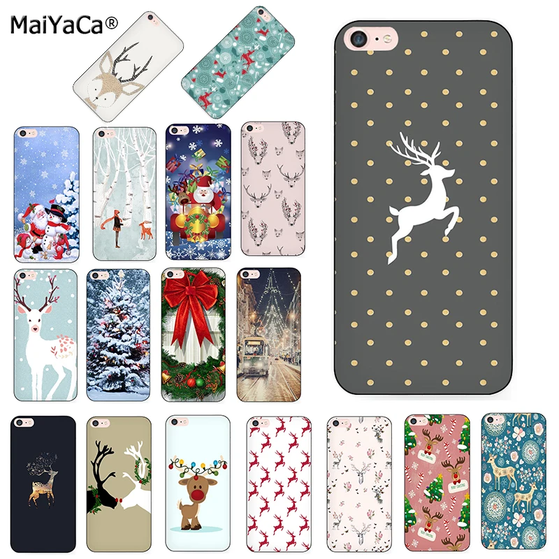MaiYaCa красивый Рождественский олень удивительный чехол для телефона iPhone 8 12pro 6 6S Plus