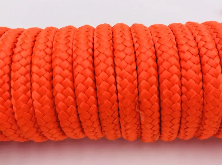 Cuerda 6 мм цветная плетеная полиэфирная веревка, высокопрочный полиэфирный шнур и нейлоновая веревка, ручная работа, многоцветная декоративная линия - Цвет: Orange