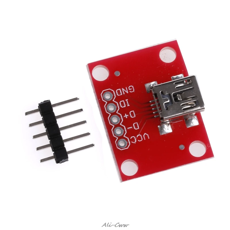 

Mini USB Adapter Plate Breakout Board For USB Mini-B Extension