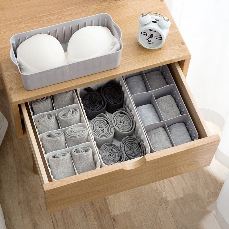 Partition Underwear Storage Box Free Combination Storage Compartment Organizer Household Plastic Bra Underwear Finishing Box8