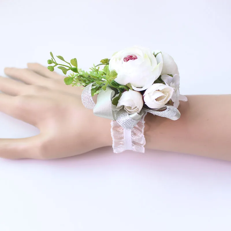 Wrist Corsage Bracelet wrist flowers artificial flowers rose  (16)