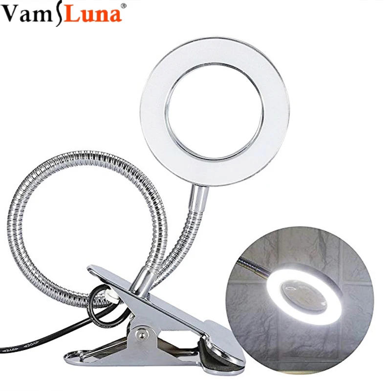 

Magnifying Lamp Desk LED USB Tattoo Beauty Magnifier Lamp Eyebrow Extension Manicure Tattoo Accessory Stable Clamp Reading Light