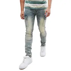 MORUANCLE модные мужские брюки карго джинсы брюки с несколькими карманами стрейч узкие джинсовые брюки для мужчин промывают размер 29-38