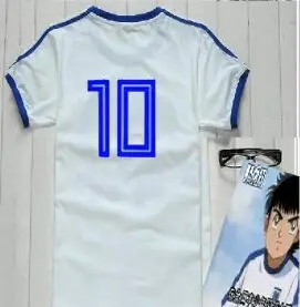 Детские хлопковые повседневные футболки для футбола Оливер атом и Бенджи капитан Цубаса Атон синий футбол японские рубашки - Цвет: Kid size As picture