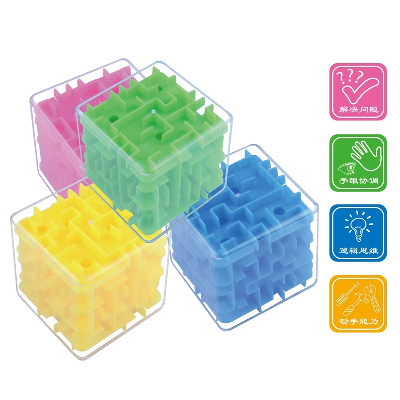

3D Maze Cube Puzzle Kids Brain Game Challenge Children Labyrinth Rolling Magical Maze Ball Balance Educational Toys Magic Cubes