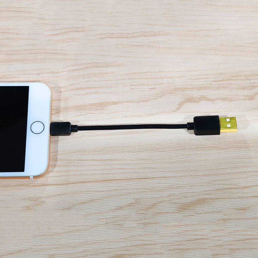 

FFFAS 12cm Short 2A Fast Charging USB Cable Gold Plated Data Adapter Car Wire For Apple Iphone 5 5s 6 6s 7 8 X Xs Plus Wholesale