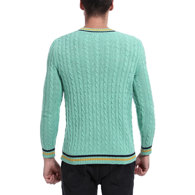 Laamei мужской свитер осень зима шерсть полосатый свитер модный тонкий v-образный вырез вязаный мужской свитер Повседневный свободный свитер пуловеры