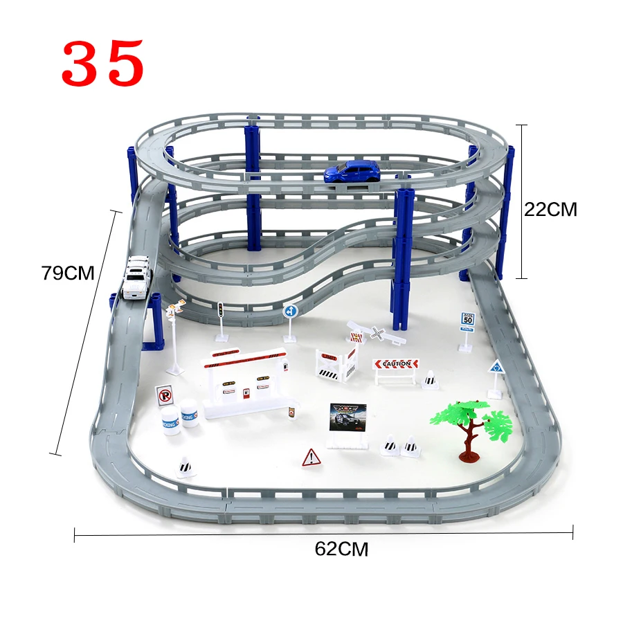  DIY Multi-Track Rail Car Electronic Racing Car track Kids Toy Childrens Game Boys Xmas Gift Rail Bu