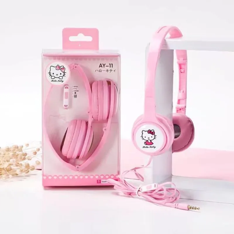 Cartoon Earphone Hello Kitty Wired 3.5mm Plug Headphones For MP3 MP4