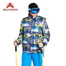 Мужская Новая ветрозащищенная Лыжная куртка красочная Лыжная одежда для сноубординга верхняя одежда Лыжная теплая верхняя одежда для улицы Спортивная одежда водоотталкивающая