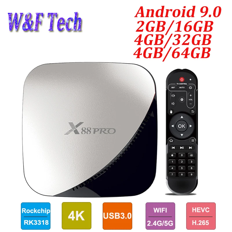 X88 Pro Android 9,0 TV Box RAM 4 GB 64 GB Rockchip RK3318 2 X88 pro Android 9,0 Smart TV Box 4GB RAM 128GB Rockchip