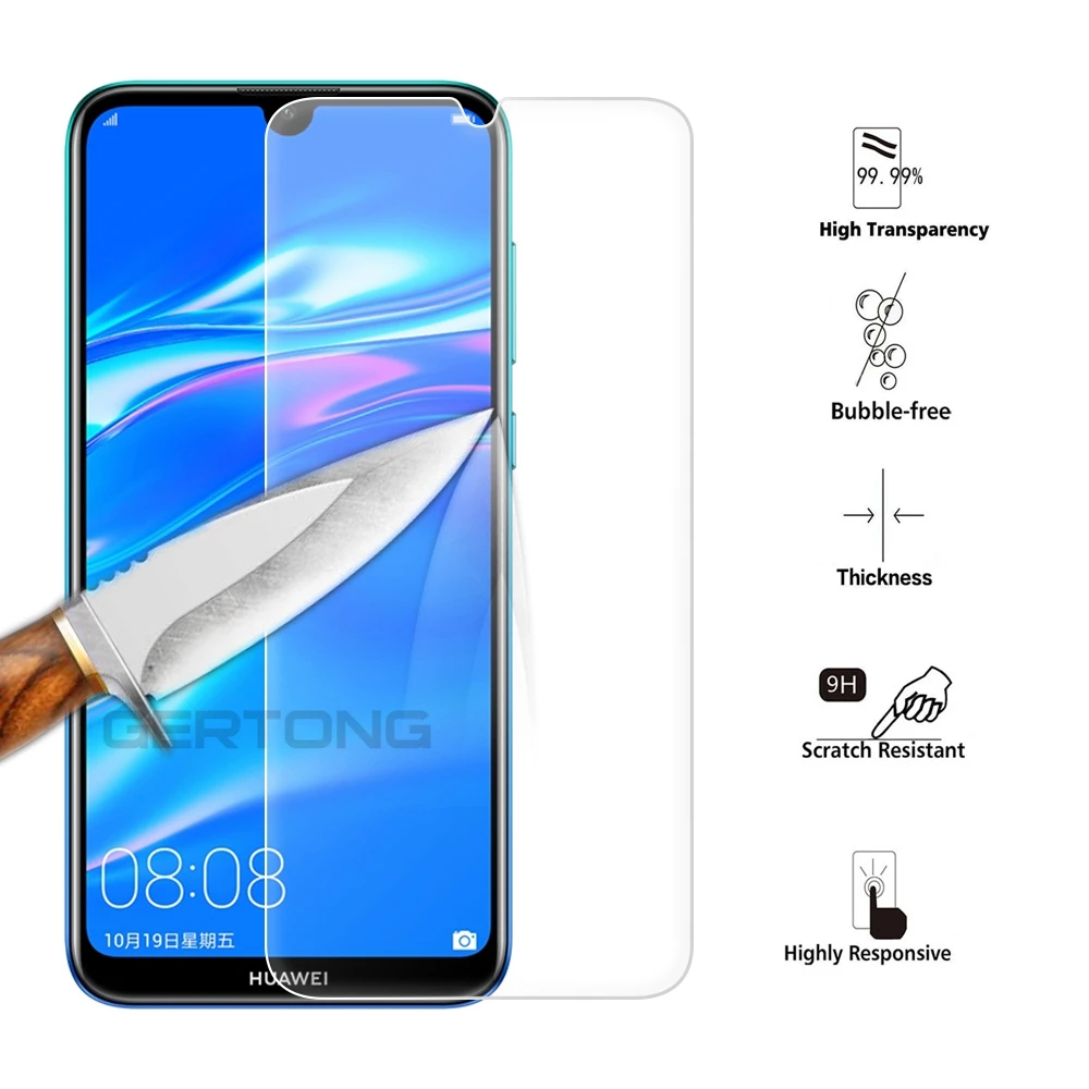 Ультратонкое прозрачное стекло 2 в 1 для Huawei Y6 Y7 2019 Защитная пленка объектива